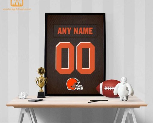 Unique Cleveland Browns Jersey Poster Print, Personalized with Your Name and Number, Wall Decor for Any Home or Office