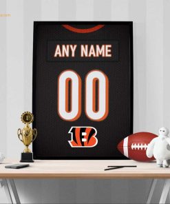 Unique Cincinnati Bengals Jersey Poster Print, Personalized with Your Name and Number, Wall Decor for Any Home or Office