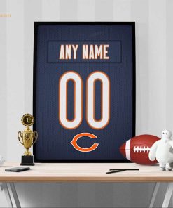 Unique Chicago Bears Jersey Poster Print, Personalized with Your Name and Number, Wall Decor for Any Home or Office