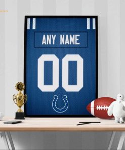 Unique Indianapolis Colts Jersey Poster Print, Personalized with Your Name and Number, Wall Decor for Any Home or Office