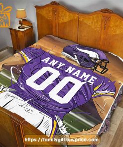 Minnesota Vikings Blanket – Personalized NFL Blanket with Custom Name & Number | Unique Fan Gift