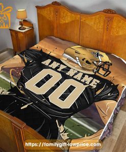 New Orleans Saints Blanket – Personalized NFL Blanket with Custom Name & Number | Unique Fan Gift
