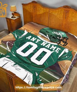 New York Jets Blanket - Personalized NFL Blanket with Custom Name & Number | Unique Fan Gift