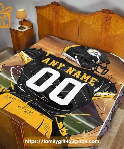 Pittsburgh Steelers Blanket - Personalized NFL Blanket with Custom Name & Number | Unique Fan Gift