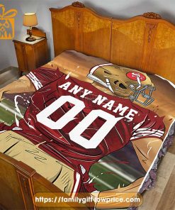 San Francisco 49ers Blanket – Personalized NFL Blanket with Custom Name & Number | Unique Fan Gift