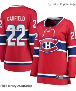 Cole Caufield Jersey – Women’s Montreal Canadiens 2017-18 Red Home Breakaway Replica