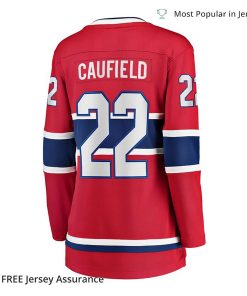 Cole Caufield Jersey - Women's Montreal Canadiens 2017-18 Red Home Breakaway Replica