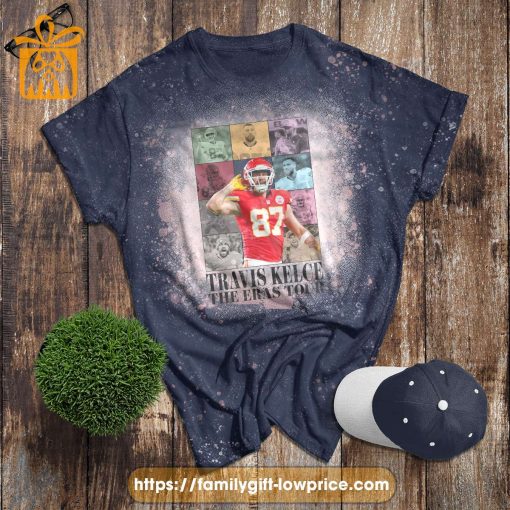 Best Travis Kelce The Eras Tour Shirt, Vintage Travis Kelce Bleached T-Shirt, Football Fan Gifts for Men and Women