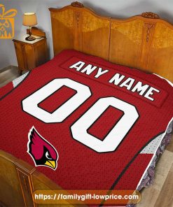 Arizona Cardinals Blanket-Inspired NFL Blanket – Customizable with Names & Number - Perfect Personalized Blankets