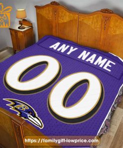 Baltimore Ravens Blanket-Inspired NFL Blanket – Customizable with Names & Number - Perfect Personalized Blankets