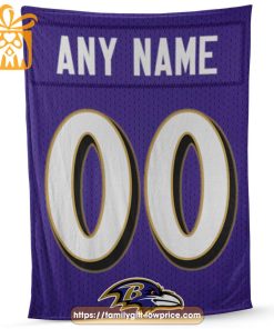 Baltimore Ravens Blanket-Inspired NFL Blanket – Customizable with Names & Number - Perfect Personalized Blankets 1