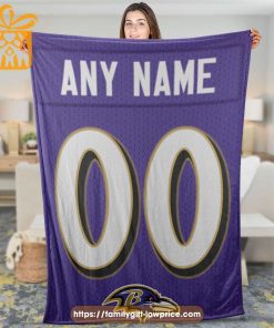 Baltimore Ravens Blanket-Inspired NFL Blanket – Customizable with Names & Number - Perfect Personalized Blankets 2