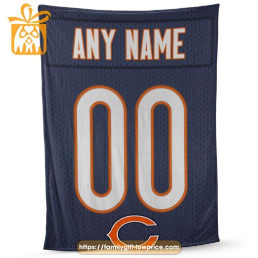 Chicago Bears Blanket-Inspired NFL Jersey – Customizable with Names & Number – Perfect Personalized Blankets