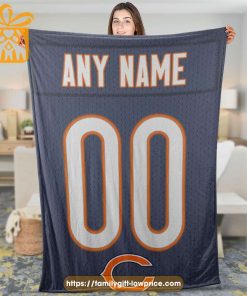 Personalized Chicago Bears Jersey Blanket - Custom Name & Number NFL Gift 1