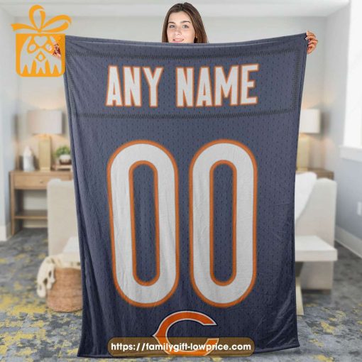 Chicago Bears Blanket-Inspired NFL Jersey – Customizable with Names & Number – Perfect Personalized Blankets