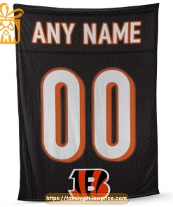Cincinnati Bengals Blanket-Inspired NFL Blanket – Customizable with Names & Number - Perfect Personalized Blankets 1