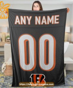 Cincinnati Bengals Blanket-Inspired NFL Blanket – Customizable with Names & Number - Perfect Personalized Blankets 2