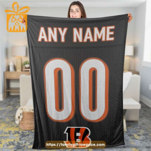 Cincinnati Bengals Blanket-Inspired NFL Jersey – Customizable with Names & Number – Perfect Personalized Blankets