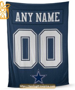 Custom Dallas Cowboys Jersey Blanket – Personalized NFL Blanket with Name & Number for Fans