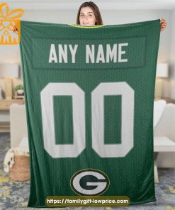 Green Bay Packers Blanket-Inspired NFL Jersey – Customizable with Names & Number - Perfect Personalized Blankets 1