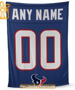 Custom Houston Texans Jersey Blanket – Personalized NFL Blanket with Name & Number for Texans Fans