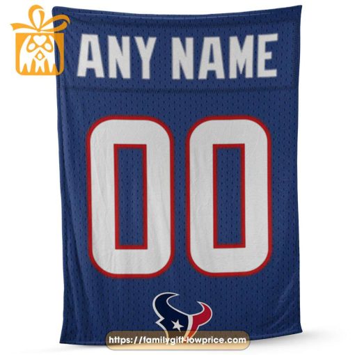 Custom Houston Texans Jersey Blanket – Personalized NFL Blanket with Name & Number for Texans Fans