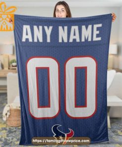 Custom Houston Texans Jersey Blanket – Personalized NFL Blanket with Name & Number for Texans Fans 1