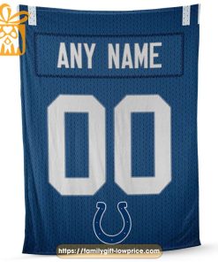 Custom Indianapolis Colts Jersey Blanket – Personalized NFL Blanket with Name & Number for Colts Fans