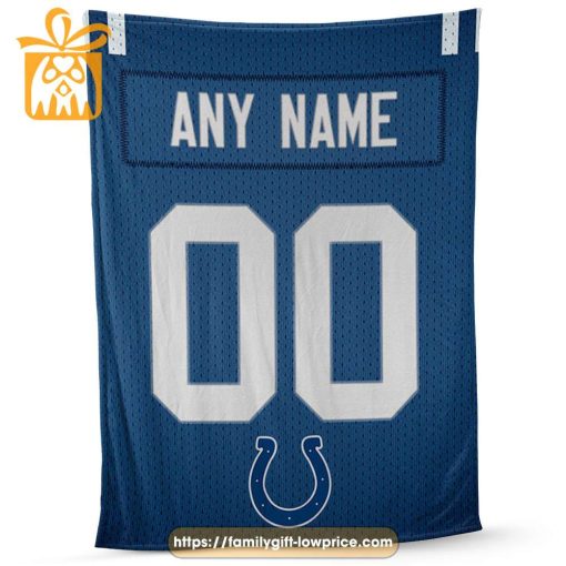 Custom Indianapolis Colts Jersey Blanket – Personalized NFL Blanket with Name & Number for Colts Fans