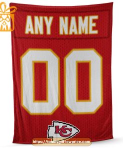 Custom Kansas City Chiefs Jersey Blanket - Personalized Name & Number Gift