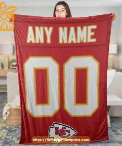 Custom Kansas City Chiefs Jersey Blanket - Personalized Name & Number Gift 1