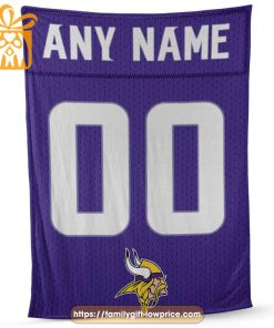 Minnesota Vikings Blanket-Inspired NFL Jersey – Customizable with Names & Number - Perfect Personalized Blankets 2