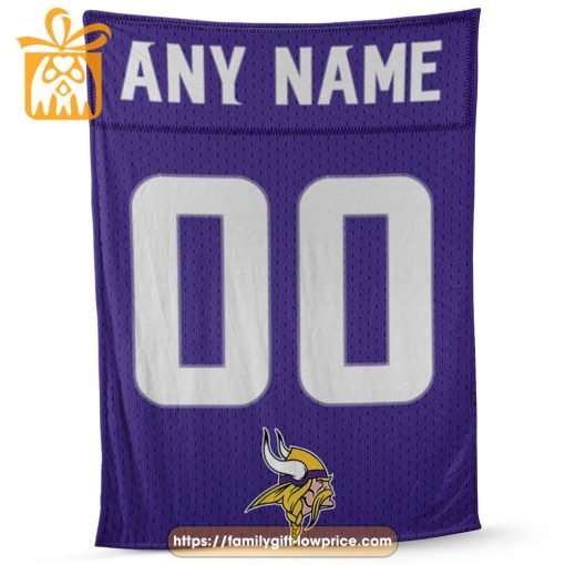 Minnesota Vikings Blanket-Inspired NFL Jersey – Customizable with Names & Number – Perfect Personalized Blankets