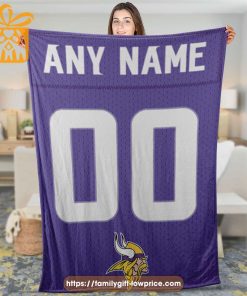 Minnesota Vikings Blanket-Inspired NFL Jersey – Customizable with Names & Number - Perfect Personalized Blankets 1