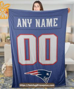 New England Patriots Blanket-Inspired NFL Jersey – Customizable with Names & Number - Perfect Personalized Blankets 1