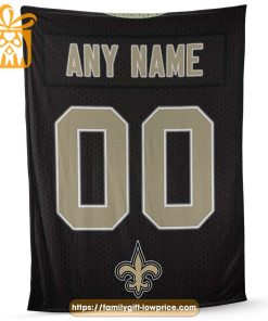 New Orleans Saints Blanket-Inspired NFL Jersey – Customizable with Names & Number - Perfect Personalized Blankets 2