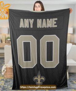 New Orleans Saints Blanket-Inspired NFL Jersey – Customizable with Names & Number - Perfect Personalized Blankets 1