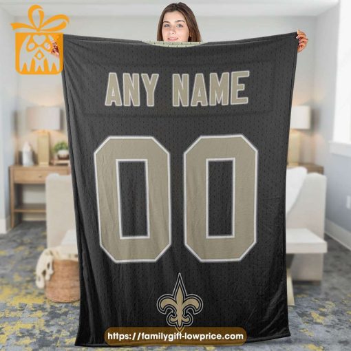 New Orleans Saints Blanket-Inspired NFL Jersey – Customizable with Names & Number – Perfect Personalized Blankets