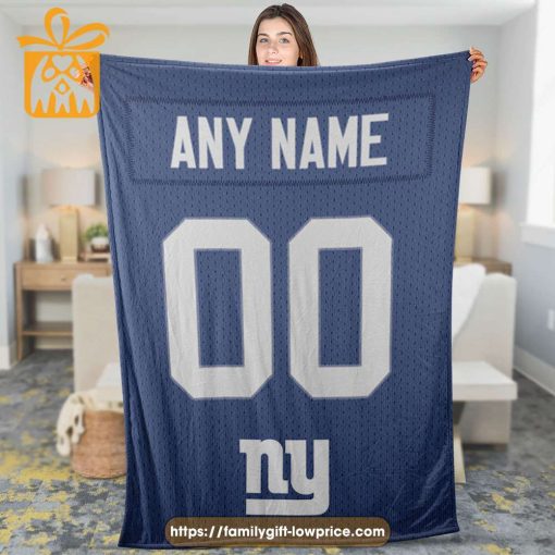 Custom New York Giants NFL Blanket – Add Your Name & Number – Ideal Fan Gift