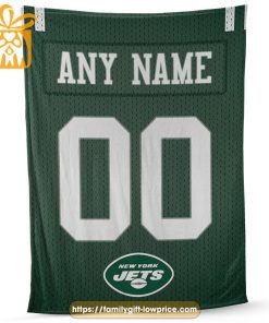 Custom New York Jets Jersey Blanket - Personalized NFL Name & Number Gift