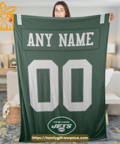 Custom New York Jets Jersey Blanket - Personalized NFL Name & Number Gift 1