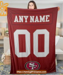 San Francisco 49ers Blanket-Inspired NFL Jersey – Customizable with Names & Number - Perfect Personalized Blankets 1