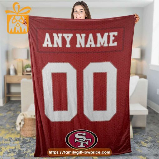 San Francisco 49ers Blanket-Inspired NFL Jersey – Customizable with Names & Number – Perfect Personalized Blankets