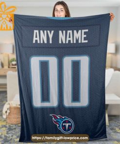 Tennessee Titans Blanket-Inspired NFL Jersey – Customizable with Names & Number - Perfect Personalized Blankets