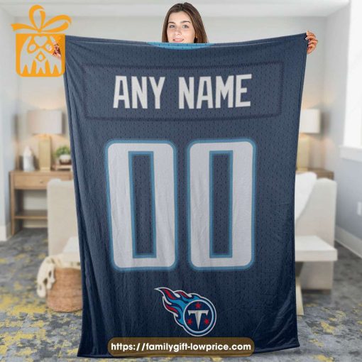 Tennessee Titans Blanket-Inspired NFL Jersey – Customizable with Names & Number – Perfect Personalized Blankets