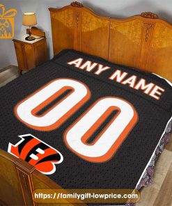 Cincinnati Bengals Blanket-Inspired NFL Blanket – Customizable with Names & Number - Perfect Personalized Blankets
