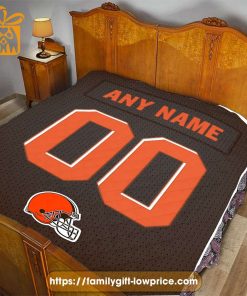Cleveland Browns Blanket-Inspired NFL Blanket – Customizable with Names & Number - Perfect Personalized Blankets