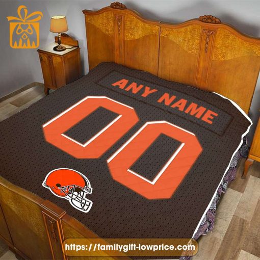 Personalized Cleveland Browns Jersey Blanket – Custom Name & Number NFL Gift