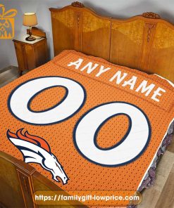 Denver Broncos Blanket-Inspired NFL Blanket – Customizable with Names & Number - Perfect Personalized Blankets