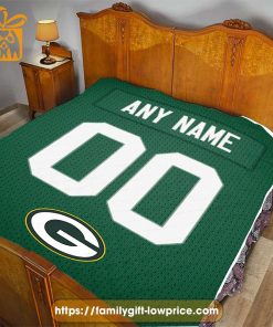Green Bay Packers Blanket-Inspired NFL Jersey – Customizable with Names & Number - Perfect Personalized Blankets
